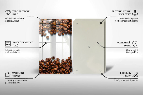 Üveg vágódeszka Kávébab