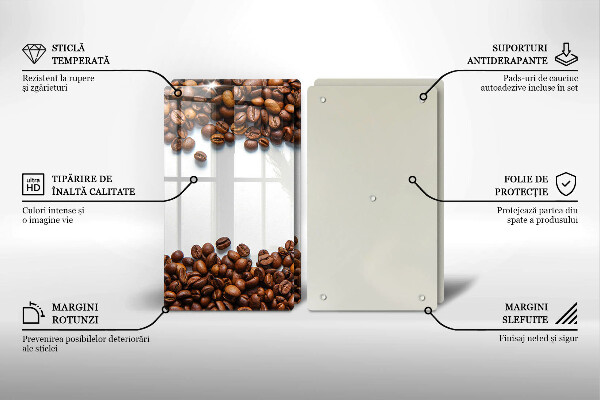 Üveg vágódeszka Kávébab