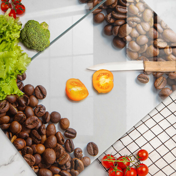 Üveg vágódeszka Kávébab