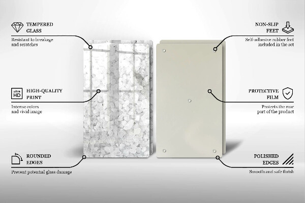 Üveg vágódeszka Só kristályok