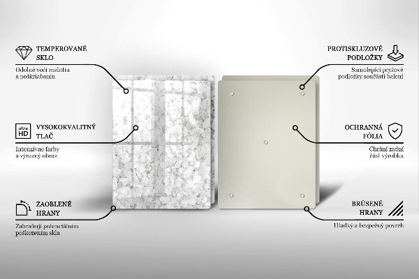 Üveg vágódeszka Só kristályok