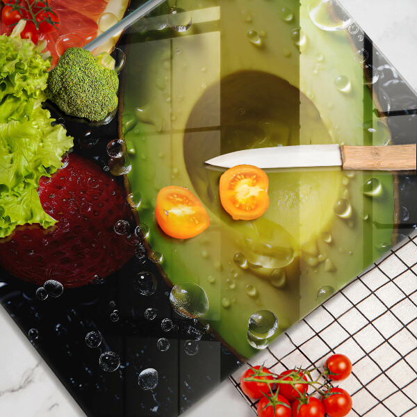 Üveg vágódeszka Gyümölcsök és zöldségek