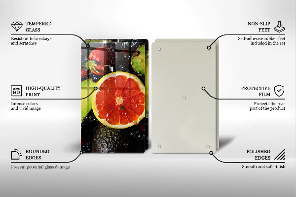 Üveg vágódeszka Gyümölcsök és zöldségek