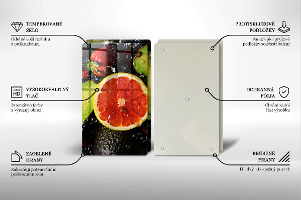 Üveg vágódeszka Gyümölcsök és zöldségek