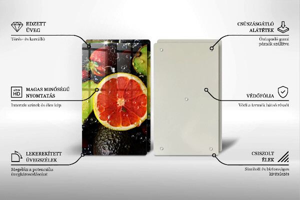 Üveg vágódeszka Gyümölcsök és zöldségek