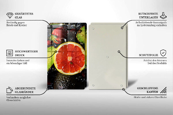 Üveg vágódeszka Gyümölcsök és zöldségek