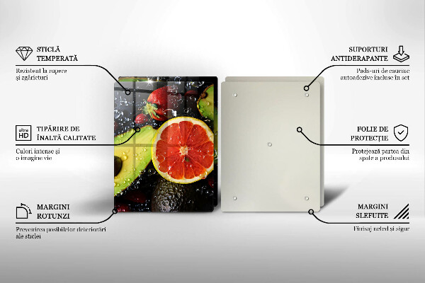 Üveg vágódeszka Gyümölcsök és zöldségek