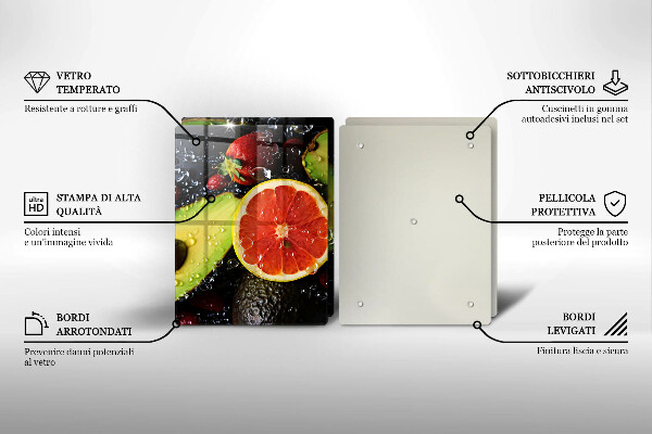 Üveg vágódeszka Gyümölcsök és zöldségek