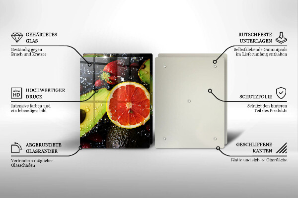 Üveg vágódeszka Gyümölcsök és zöldségek