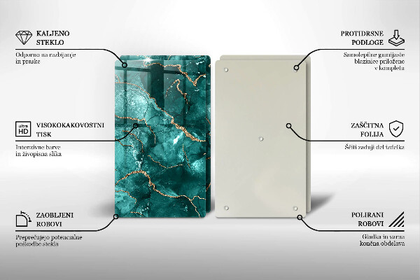 Üveg vágódeszka Kék márvány