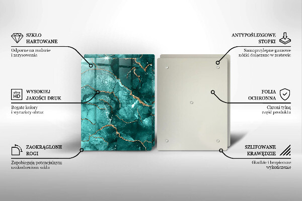 Üveg vágódeszka Kék márvány