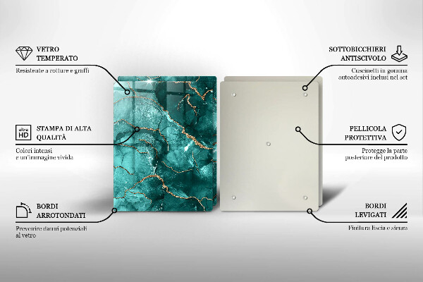 Üveg vágódeszka Kék márvány