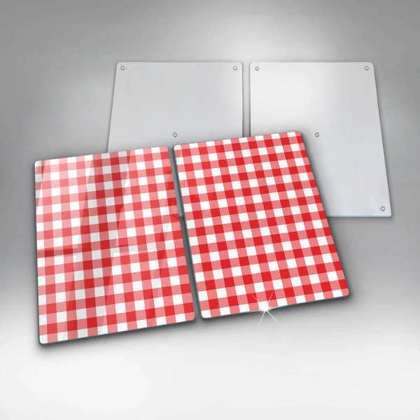Üveg vágódeszka Piros-fehér kockás minta