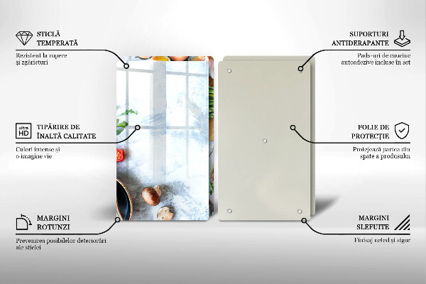 Üveg vágódeszka Hozzávalók a konyhában