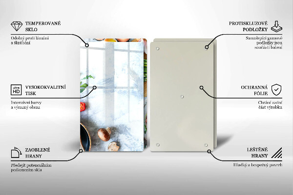 Üveg vágódeszka Hozzávalók a konyhában