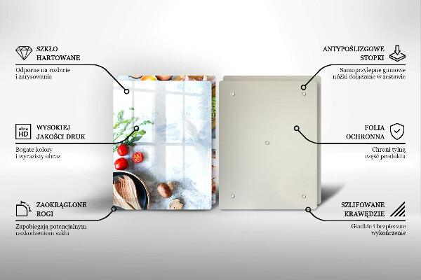 Üveg vágódeszka Hozzávalók a konyhában