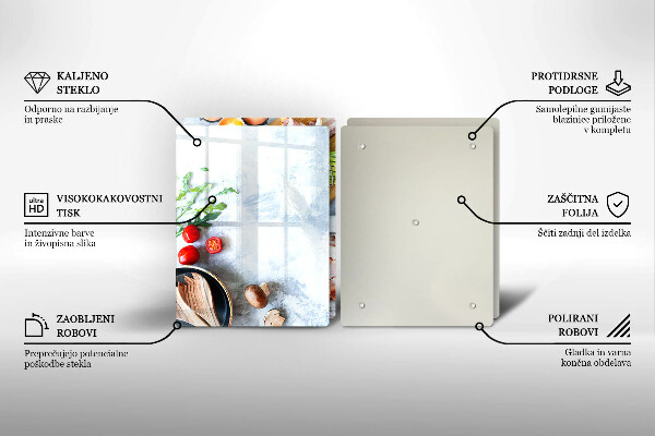 Üveg vágódeszka Hozzávalók a konyhában