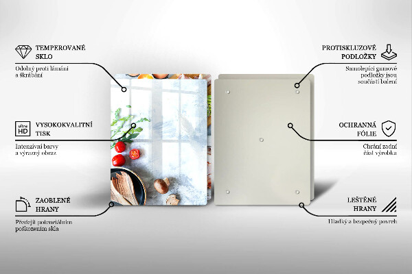 Üveg vágódeszka Hozzávalók a konyhában