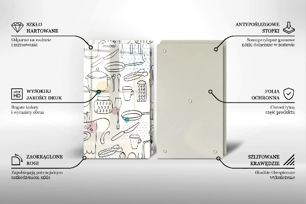 Üveg vágódeszka Konyhai kiegészítők