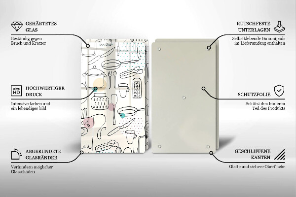 Üveg vágódeszka Konyhai kiegészítők