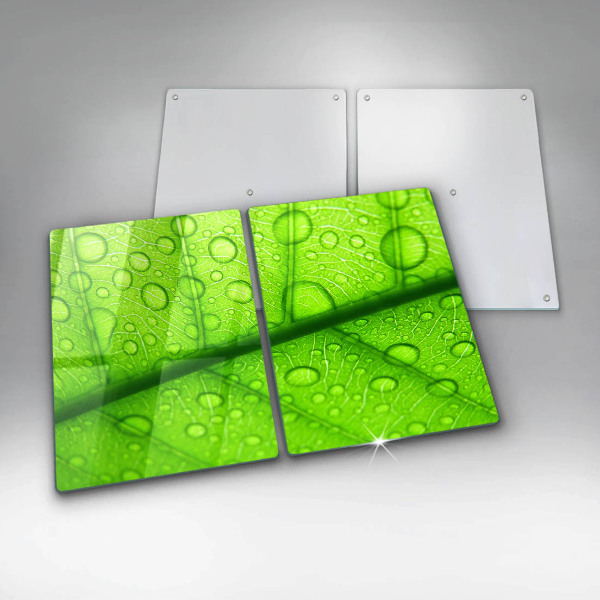 Üveg vágódeszka Közeli kép egy levélről