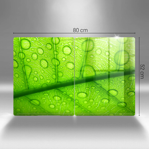 Üveg vágódeszka Közeli kép egy levélről
