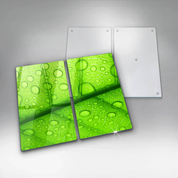 Üveg vágódeszka Közeli kép egy levélről