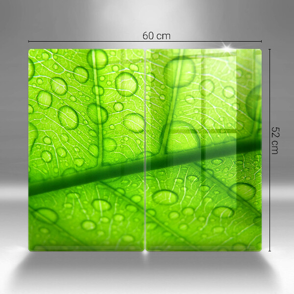 Üveg vágódeszka Közeli kép egy levélről