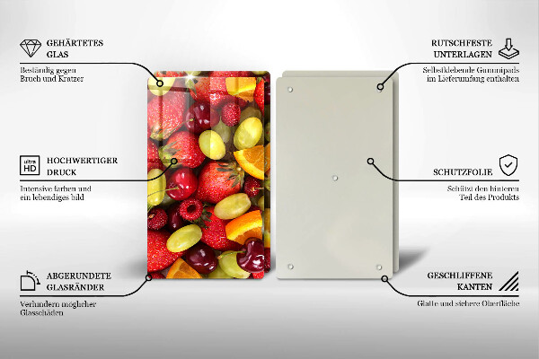 Üveg vágódeszka Nyári gyümölcsök