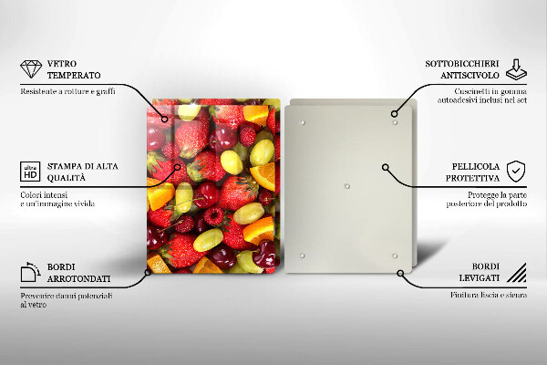 Üveg vágódeszka Nyári gyümölcsök