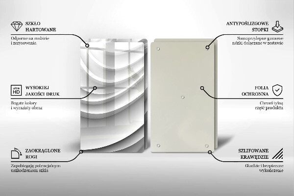 Üveg vágódeszka Geometriai vonalak