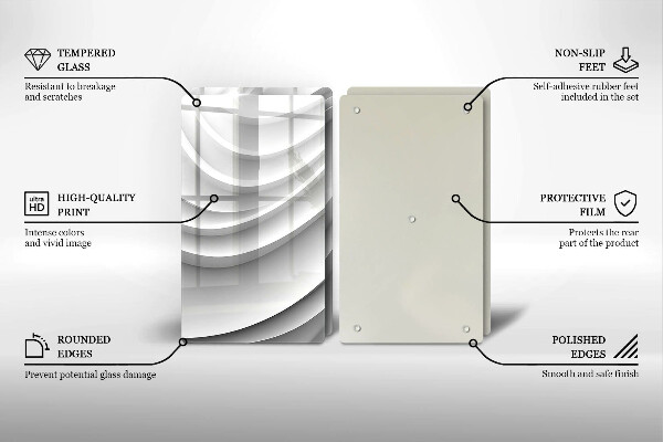 Üveg vágódeszka Geometriai vonalak
