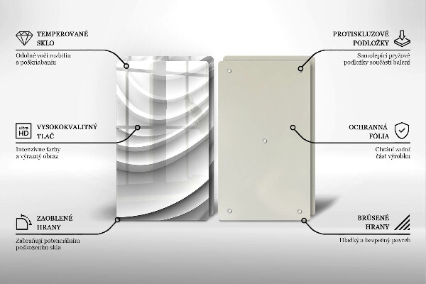 Üveg vágódeszka Geometriai vonalak