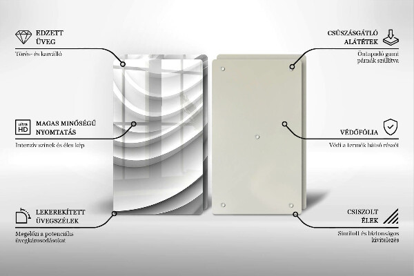 Üveg vágódeszka Geometriai vonalak