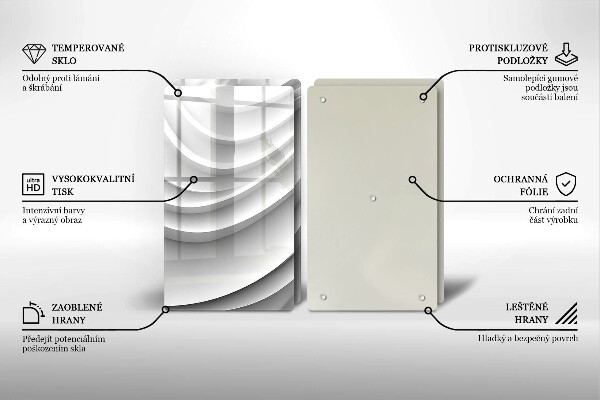 Üveg vágódeszka Geometriai vonalak