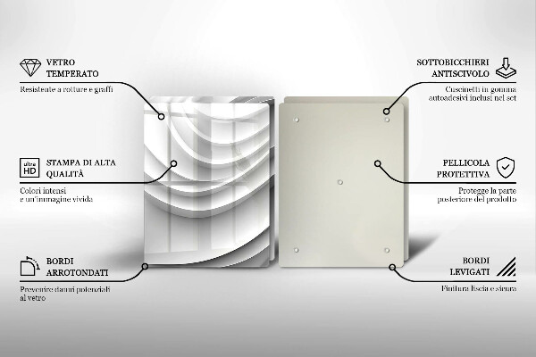 Üveg vágódeszka Geometriai vonalak