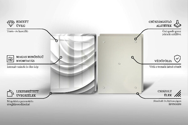 Üveg vágódeszka Geometriai vonalak