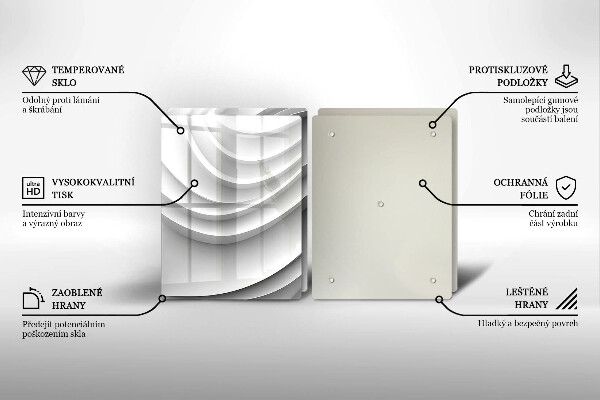 Üveg vágódeszka Geometriai vonalak