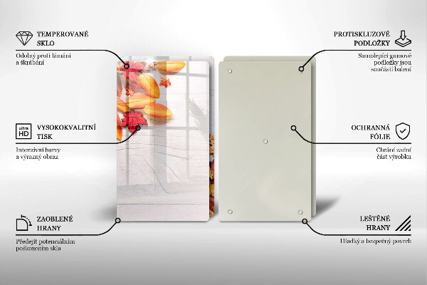 Üveg vágódeszka Őszi levelek