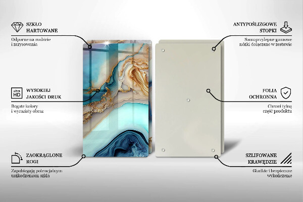 Üveg vágódeszka Tarka márvány