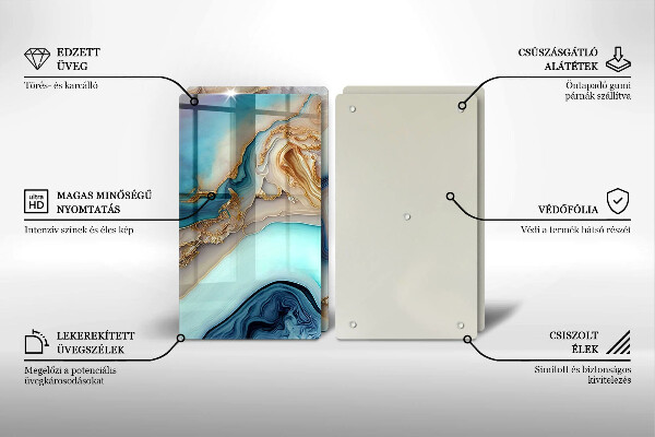 Üveg vágódeszka Tarka márvány