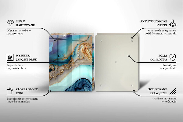 Üveg vágódeszka Tarka márvány