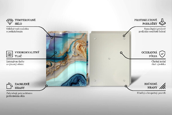 Üveg vágódeszka Tarka márvány