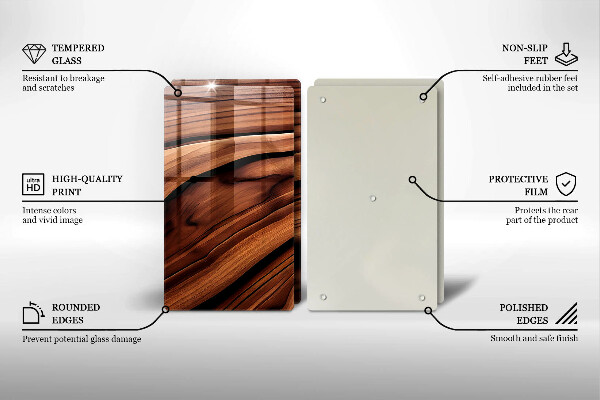 Üveg vágódeszka Fa szerkezet