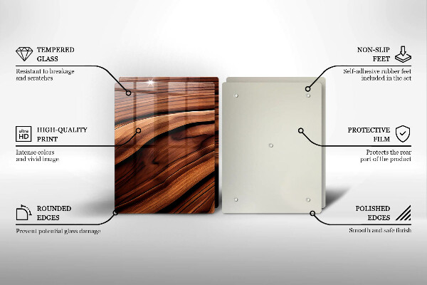 Üveg vágódeszka Fa szerkezet