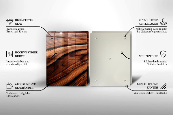 Üveg vágódeszka Fa szerkezet