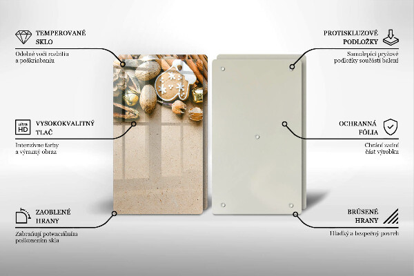 Üveg vágódeszka karácsonyi díszek