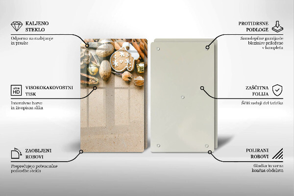 Üveg vágódeszka karácsonyi díszek