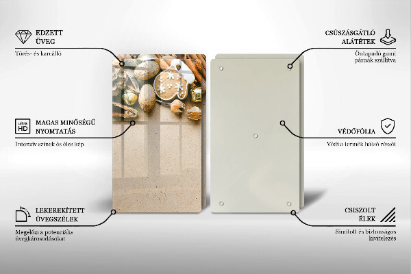 Üveg vágódeszka karácsonyi díszek