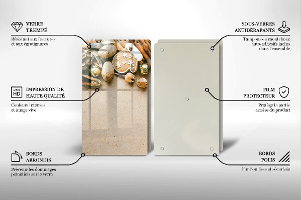 Üveg vágódeszka karácsonyi díszek